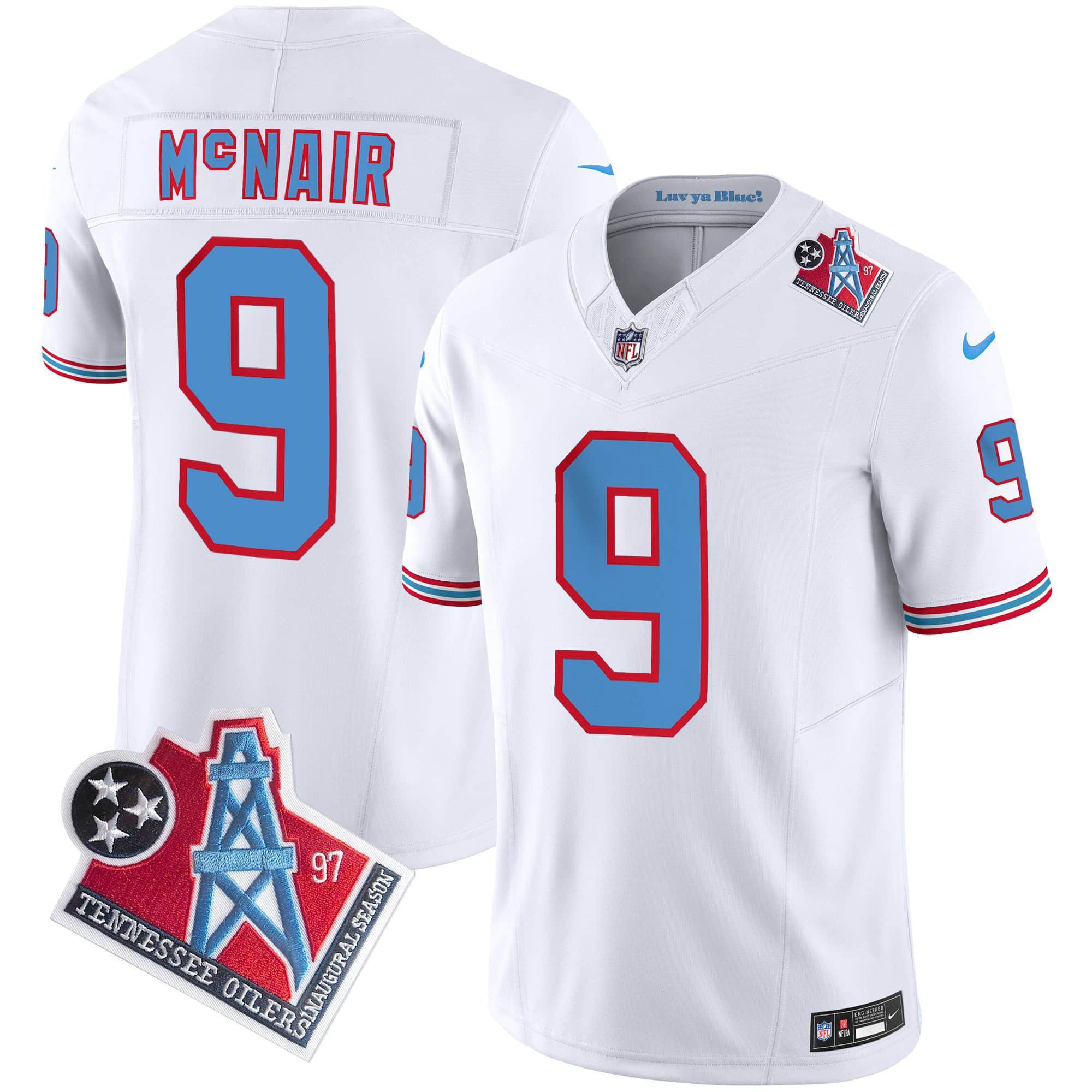Men Tennessee Titans #9 Mcnair White 1997 Throwback 2024 Nike Limited Vapor NFL Jersey->indianapolis colts->NFL Jersey